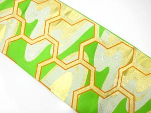 アンティーク　毘沙門亀甲に霞模様織り出し袋帯（材料）